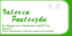 valeria pauleszku business card